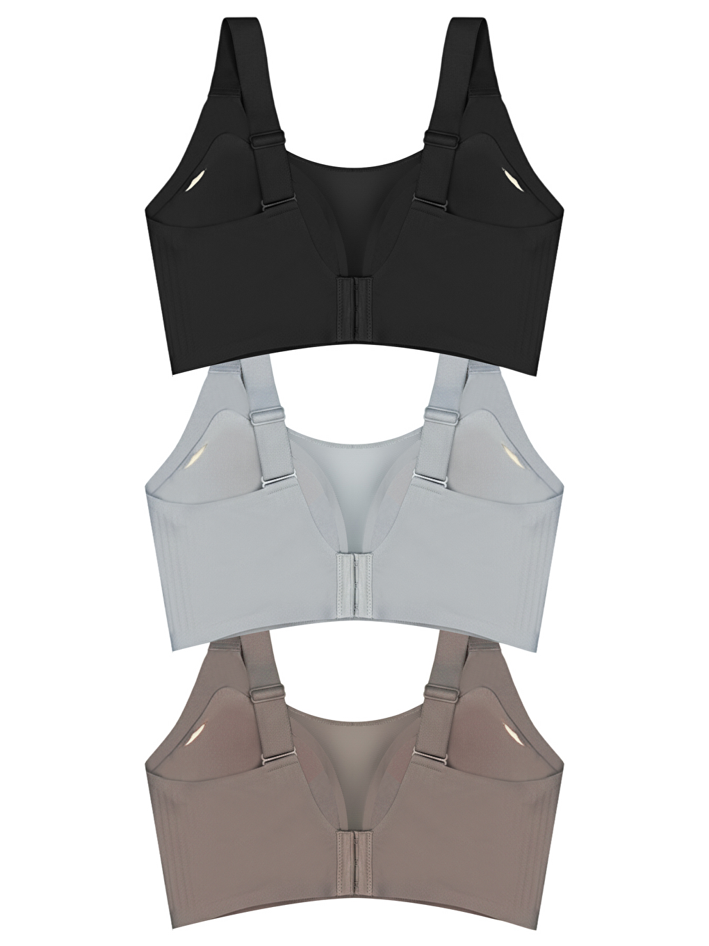 Karışık Seamless Bra - Forme | Lazer Kesim Dikişsiz Toparlayıcı Büyük Tüllü Beden Kadın Sütyen 3'Lü Paket-2-1