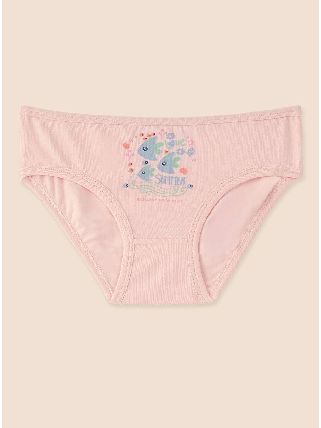 Pembe Kız Çocuk Organik Pamuklu Elastanlı Külot Summer 6'lı Paket-5