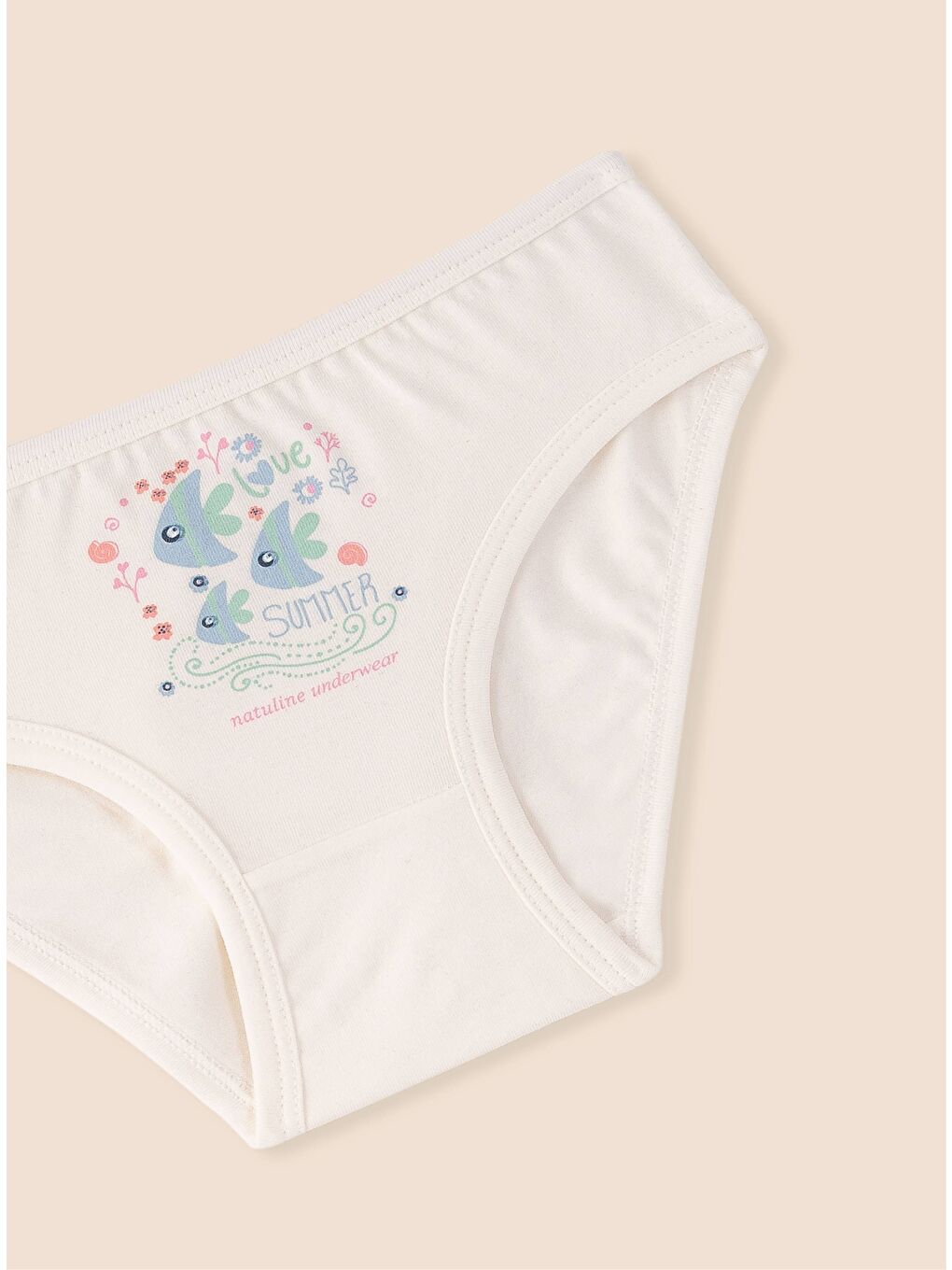 Pembe Kız Çocuk Organik Pamuklu Elastanlı Külot Summer 3'lü Paket-6