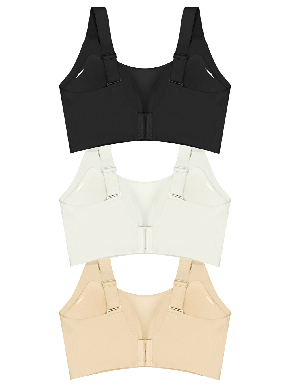 Karışık Seamless Bra - Forme | Lazer Kesim Dikişsiz Toparlayıcı Büyük Tüllü Beden Kadın Sütyen 3'Lü Paket-1