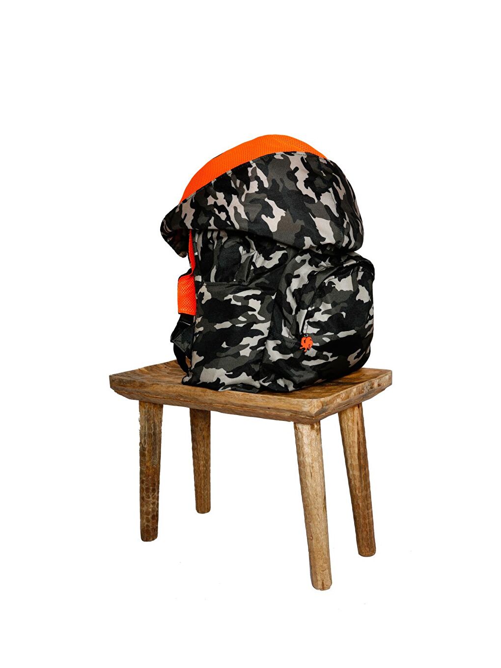 Morikukko Karışık Camo Neon Orange Çıkabilir Kapüşonlu Sırt Çantası - 8