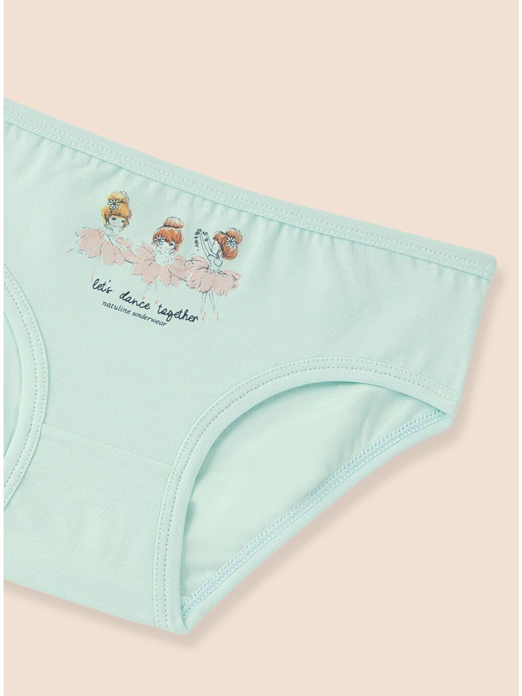Pembe Kız Çocuk Organik Pamuklu Elastanlı Külot Let's Dance 6'lı Paket-2
