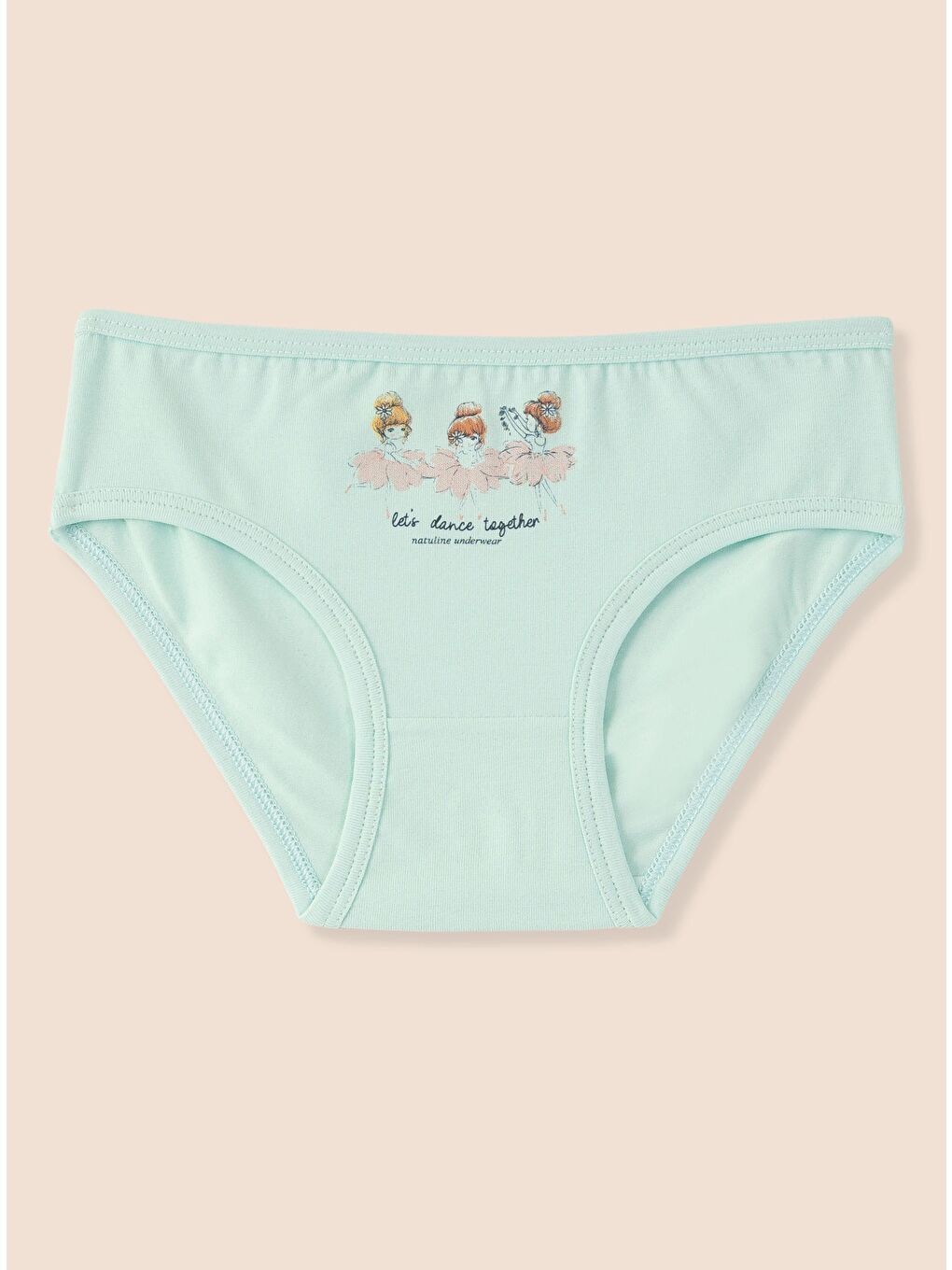 Pembe Kız Çocuk Organik Pamuklu Elastanlı Külot Let's Dance 6'lı Paket-3