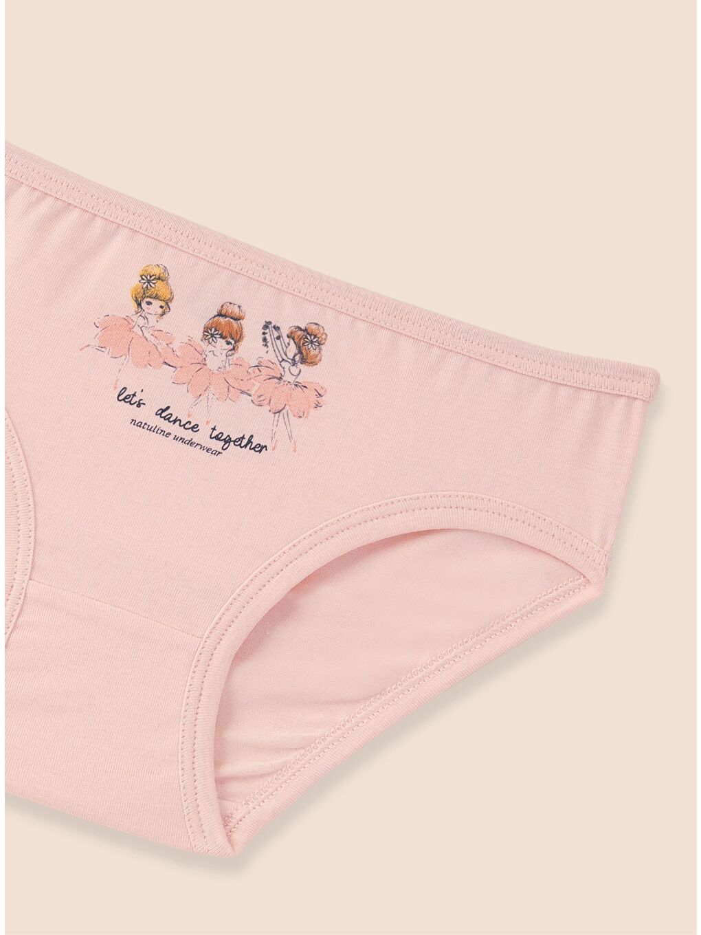 Pembe Kız Çocuk Organik Pamuklu Elastanlı Külot Let's Dance 6'lı Paket-4