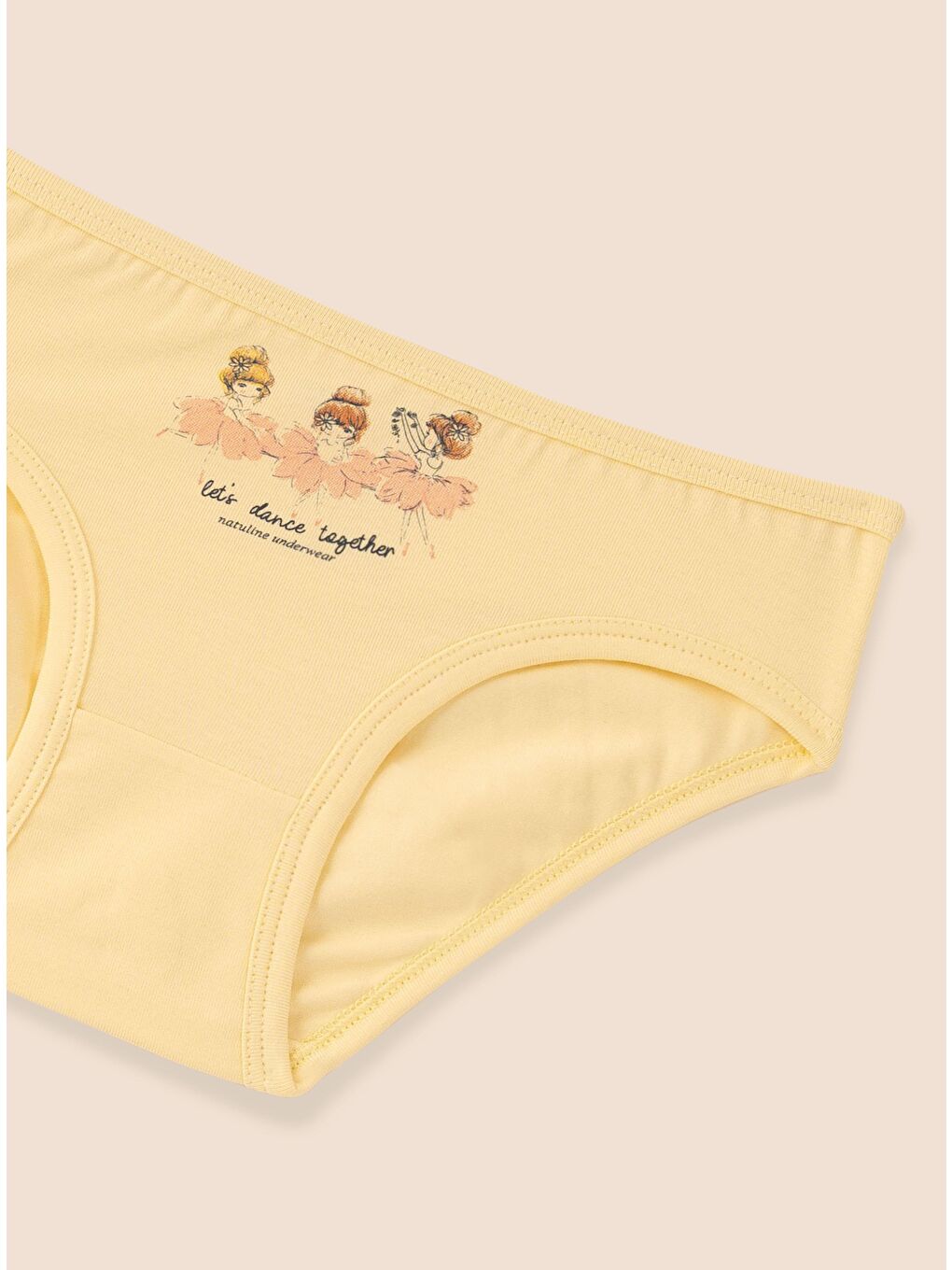 Pembe Kız Çocuk Organik Pamuklu Elastanlı Külot Let's Dance 6'lı Paket-6