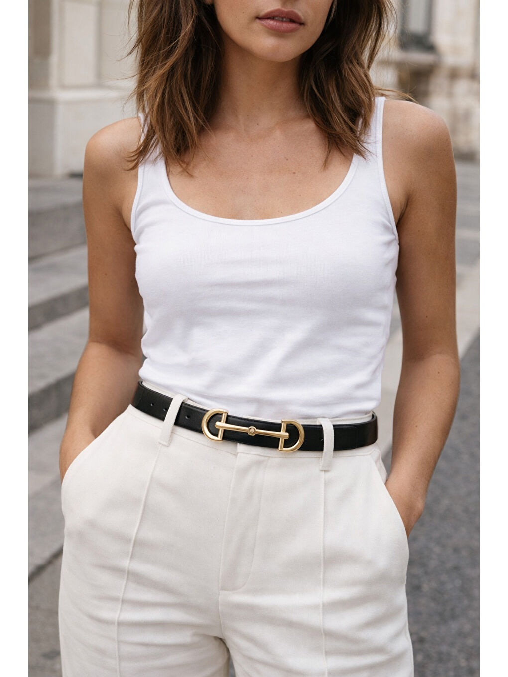 Uzun Tokalı Siyah İnce Kadın Kemeri Ceket Kemeri,Gömlek Kemeri, Elbise Kemeri KMR001 SIYAH-1