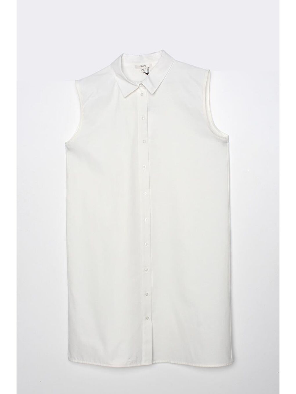 Ekru-Kolsuz Gömlek Tunik-5