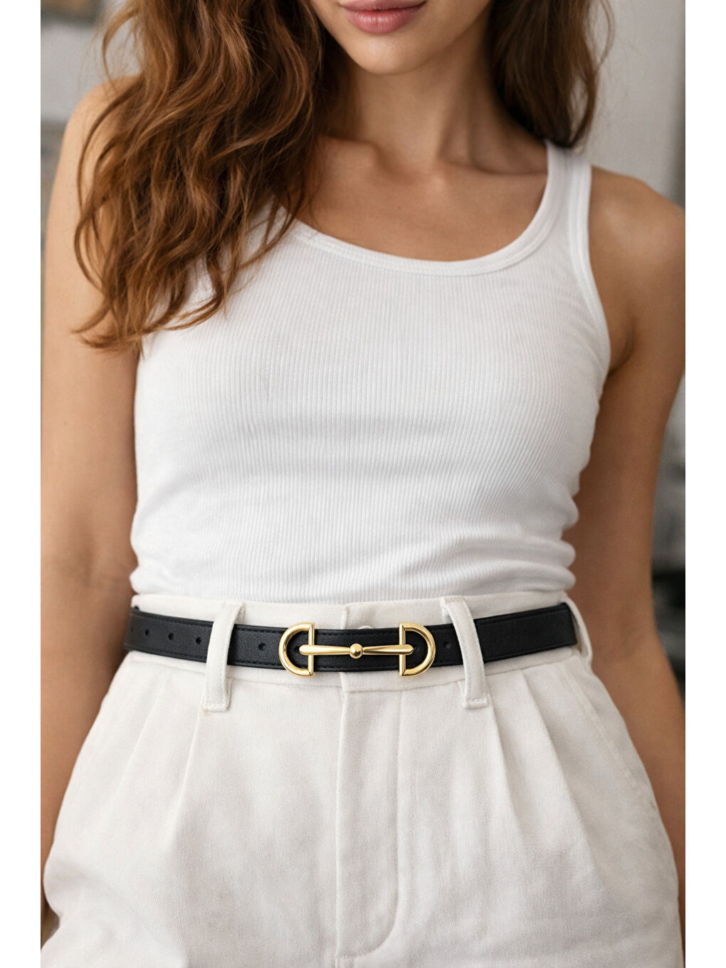 Uzun Tokalı Siyah İnce Kadın Kemeri Ceket Kemeri,Gömlek Kemeri, Elbise Kemeri KMR001 SIYAH-4