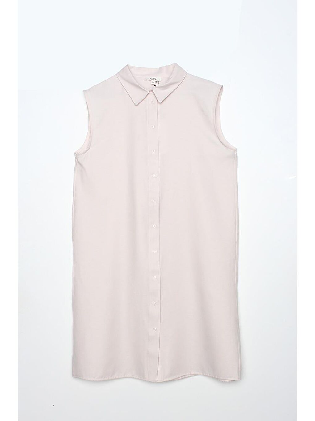 Açık Pembe-Kolsuz Gömlek Tunik-4