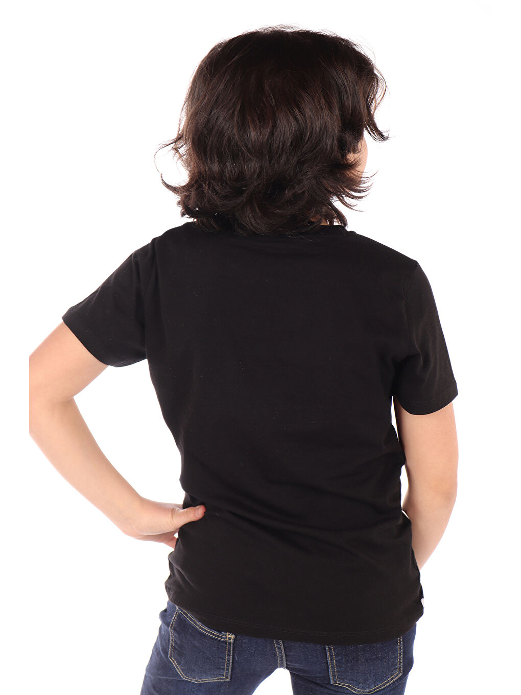 Siyah Erkek Çocuk Armalı Önü Yazı Baskılı Tişört-2
