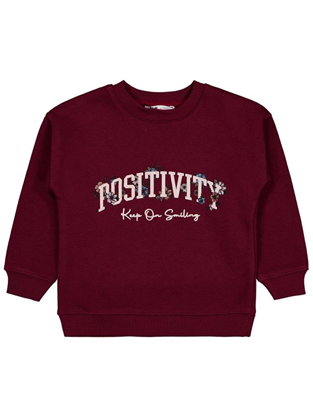 Bordo Girls POSSITIVE Baskılı 2-5 Yaş Sweatshirt