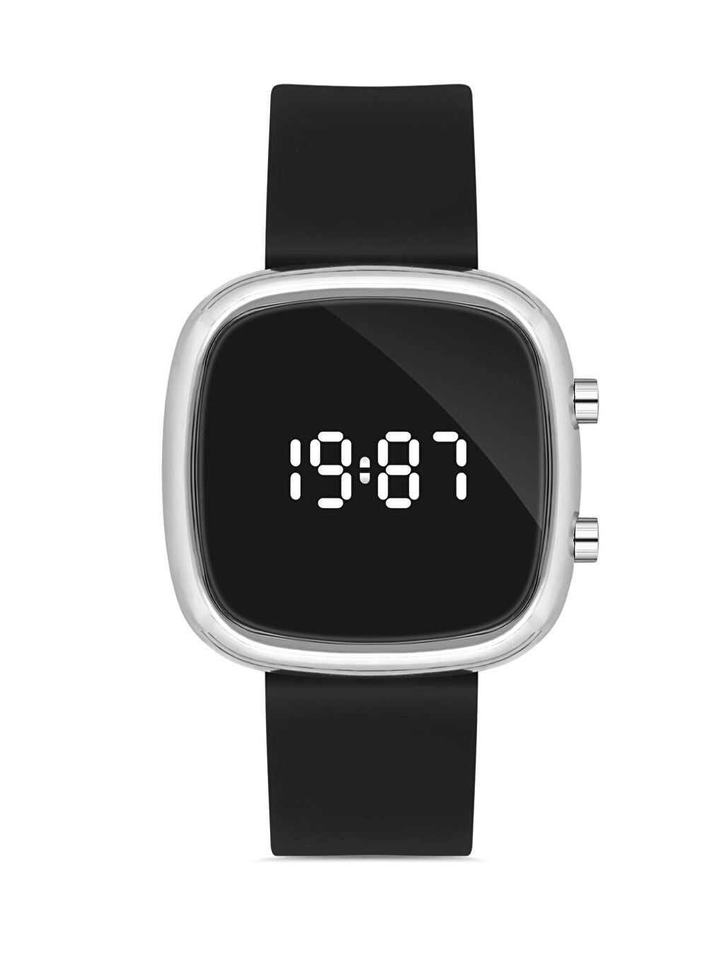 Gri Unisex Siyah Silikon Dijital Led Kol Saati Apwr032701