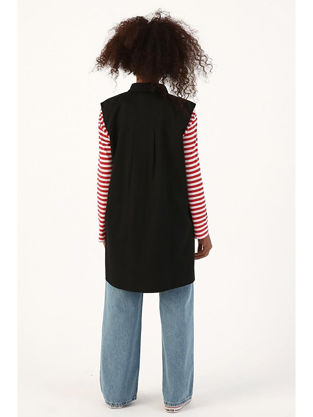Siyah-Kolsuz Basic Gömlek Tunik-3
