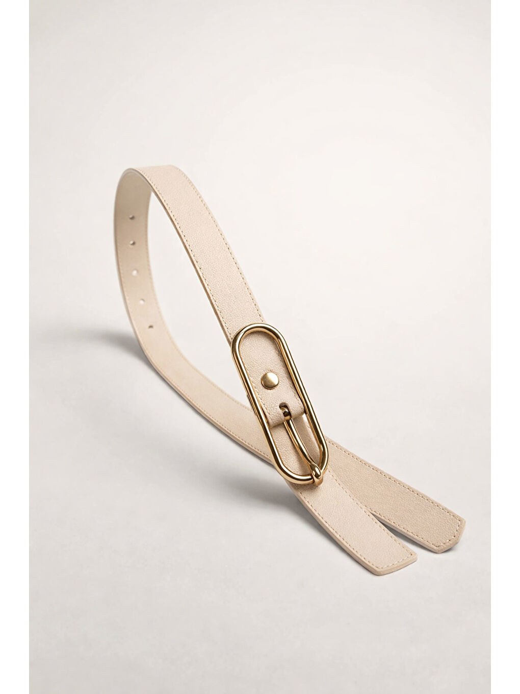 Uzun Tokalı Bej İnce Kadın Kemeri Ceket Kemeri, Gömlek Kemeri, Elbise Kemeri KMR003 BEJ-5