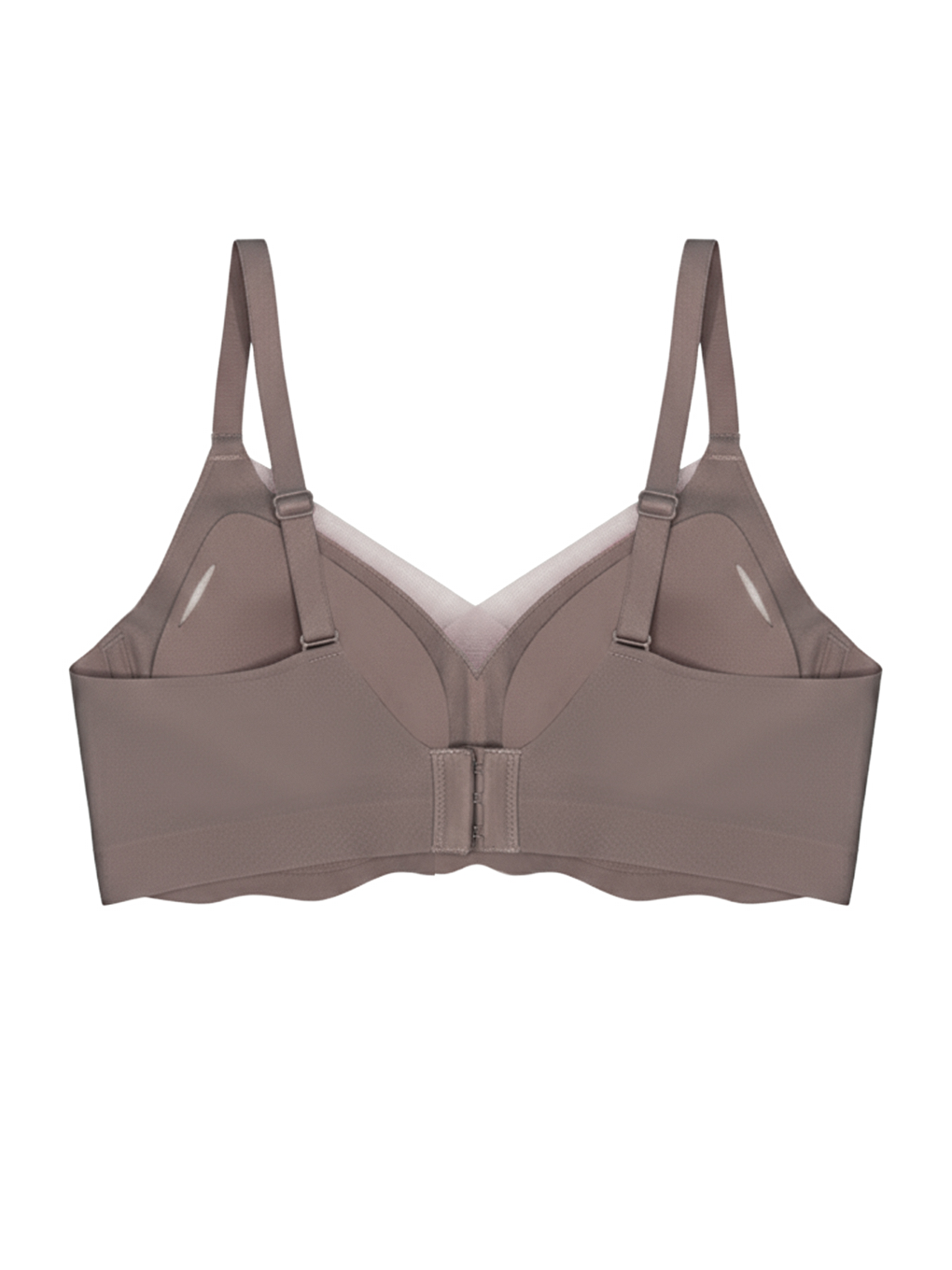 Seamless Bra - Touch | Kahverengi Lazer Kesim Dikişsiz Tül Ve Dalga Detaylı Balensiz Kadın Sütyen-1