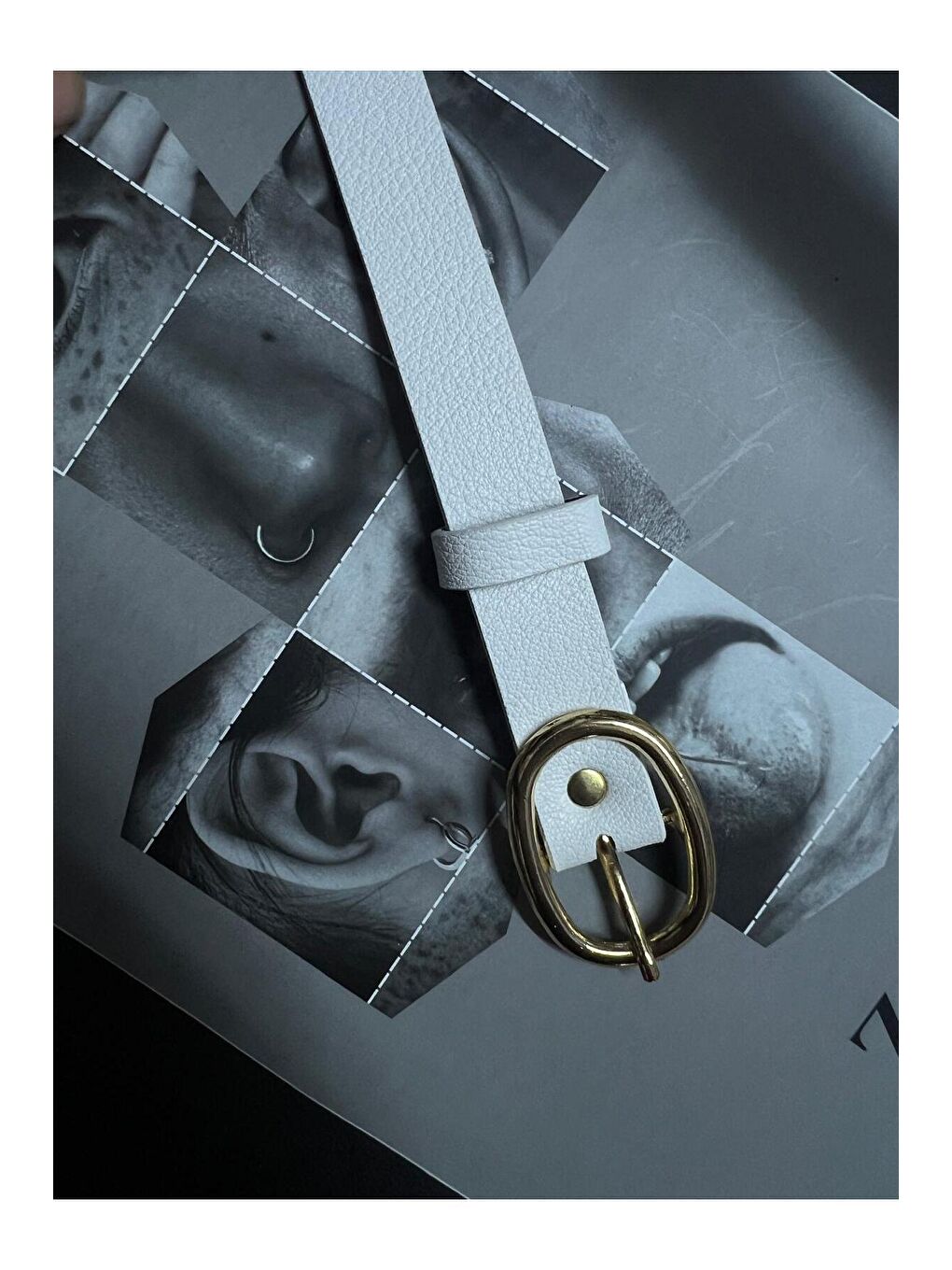 Oval Tokalı Beyaz İnce Kadın Kemeri Ceket Kemeri, Gömlek Kemeri, Elbise Kemeri KMR005 BEYAZ-6