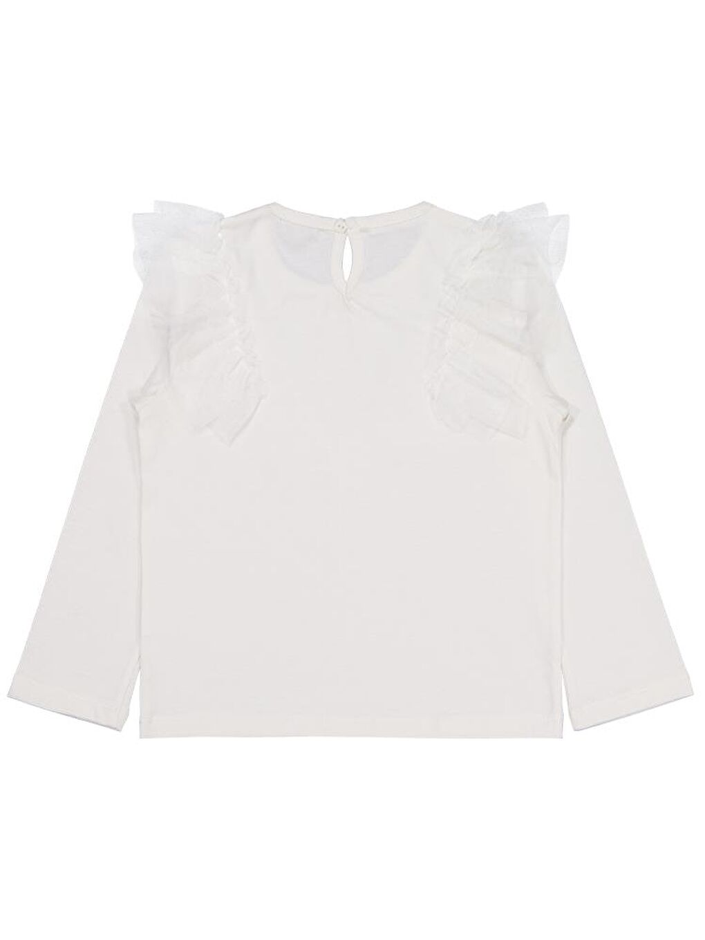 Ekru Girls Tül Fırfırlı 6-9 Yaş Sweatshirt-1