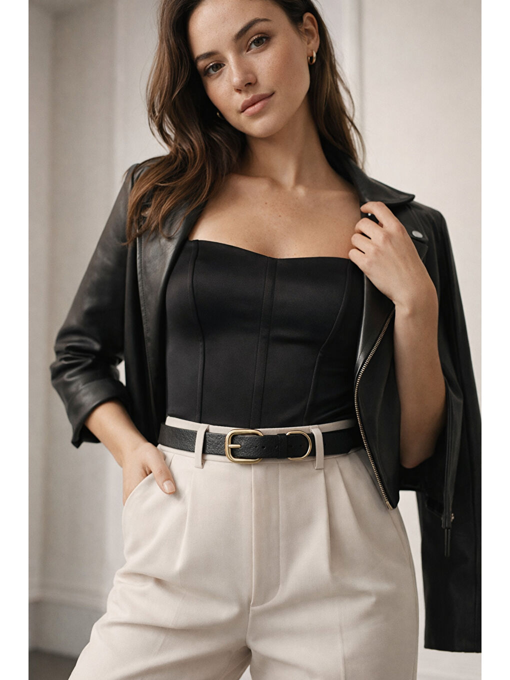 Kare Tokalı Siyah İnce Kemer Ceket Kemeri, Kadın Kemeri, Gömlek Kemeri, Elbise Kemeri KMR002 SIYAH-3