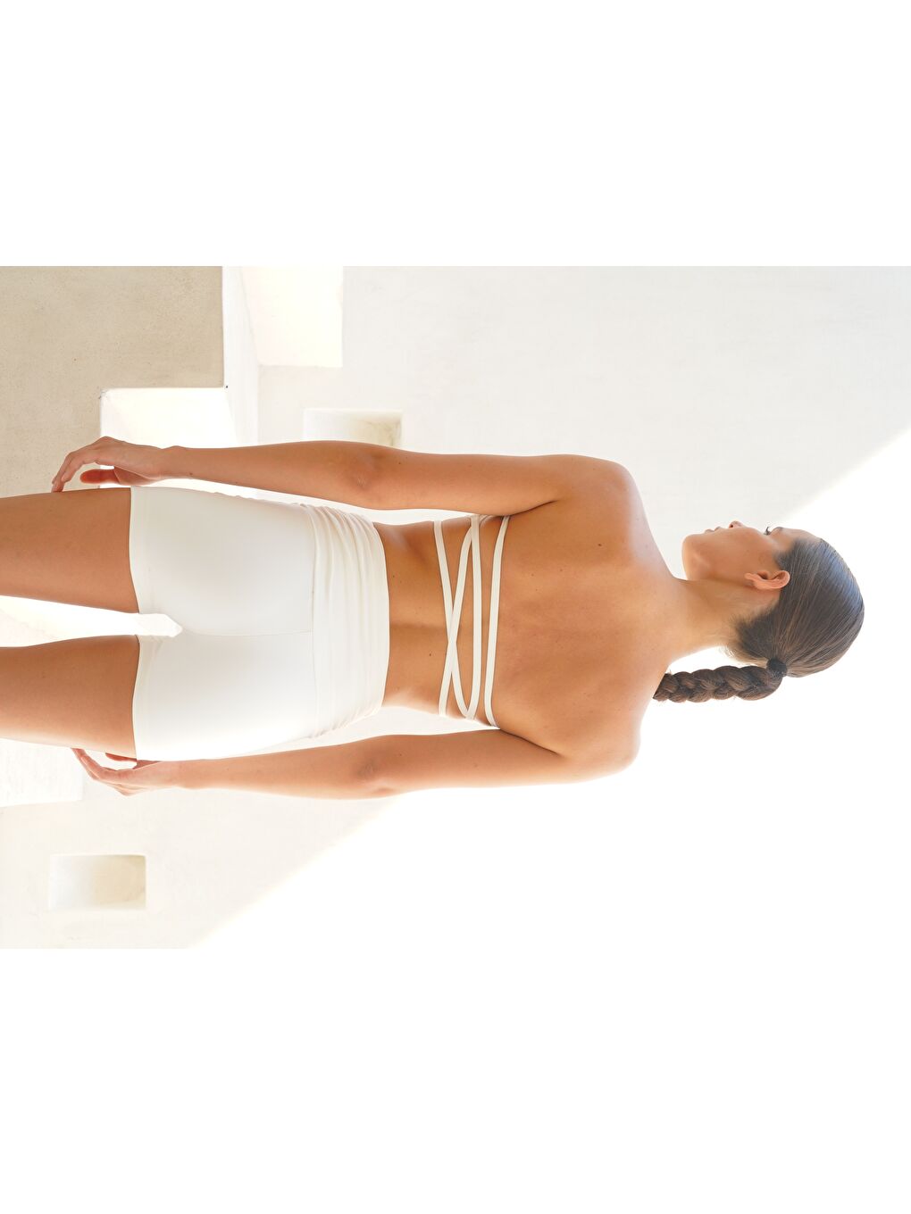 Mai Collection Dhyana Büzgü Detay Kısa Beyaz Şort - 4