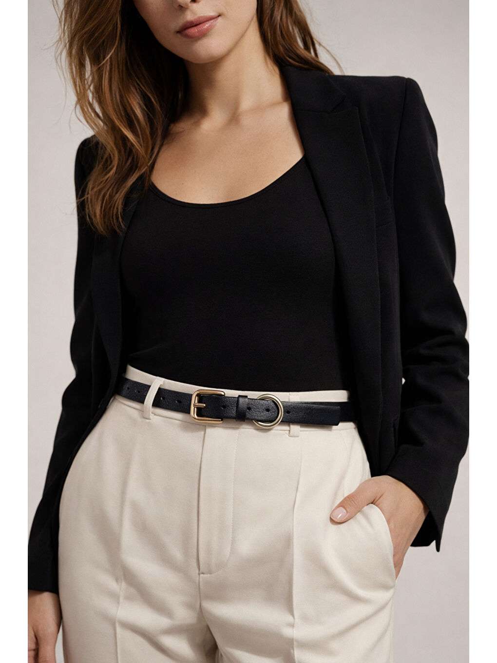 Kare Tokalı Siyah İnce Kemer Ceket Kemeri, Kadın Kemeri, Gömlek Kemeri, Elbise Kemeri KMR002 SIYAH-4