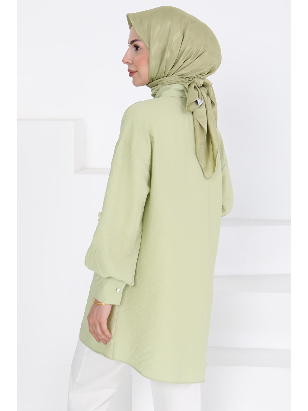 Çiçekli Tunik Haki - 27272-4