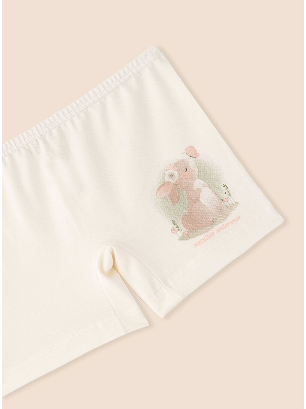 Pembe Kız Çocuk Organik Pamuklu Elastanlı Boxer Rabbit 3'lü Paket-2