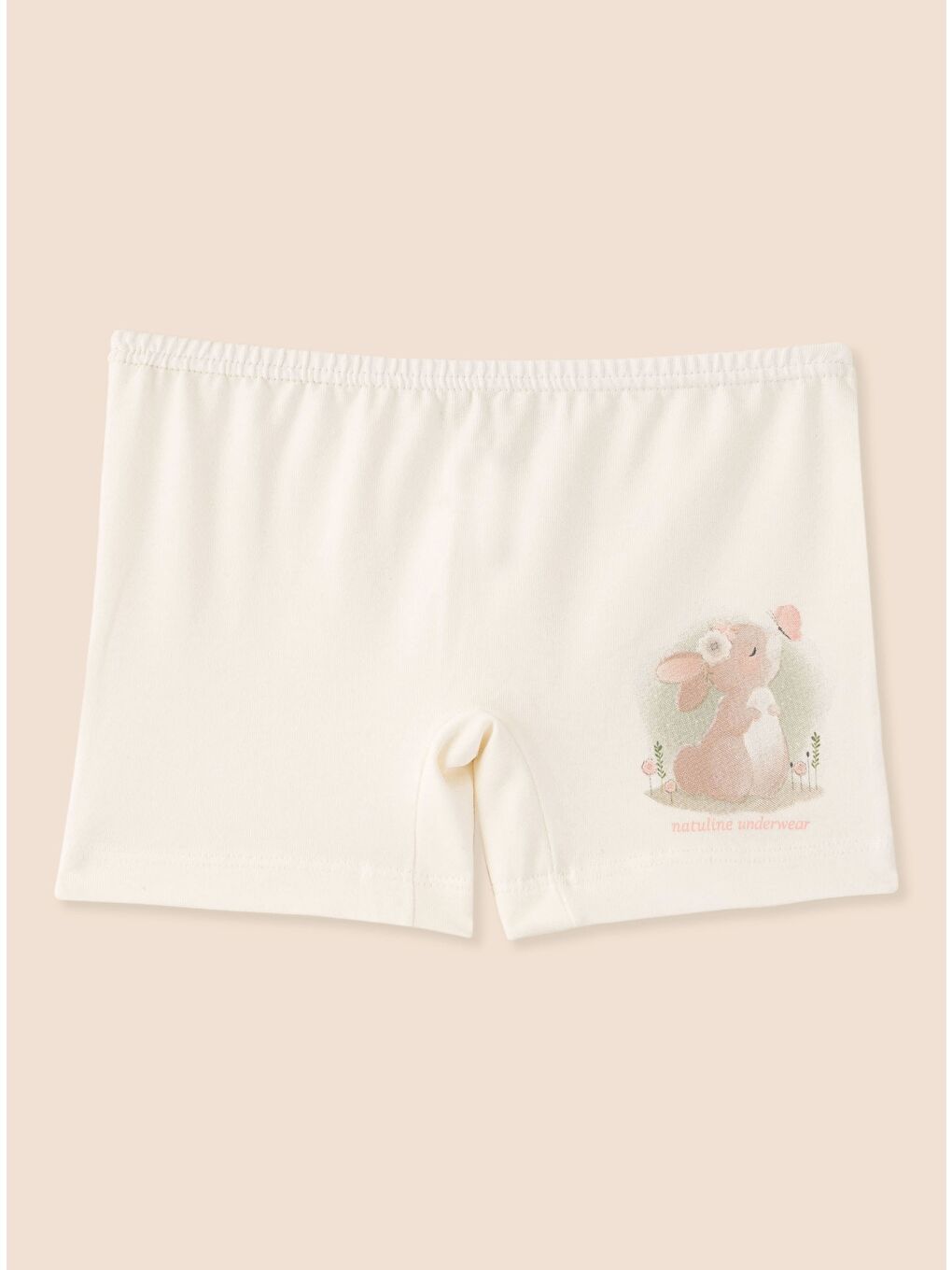 Pembe Kız Çocuk Organik Pamuklu Elastanlı Boxer Rabbit 3'lü Paket-3