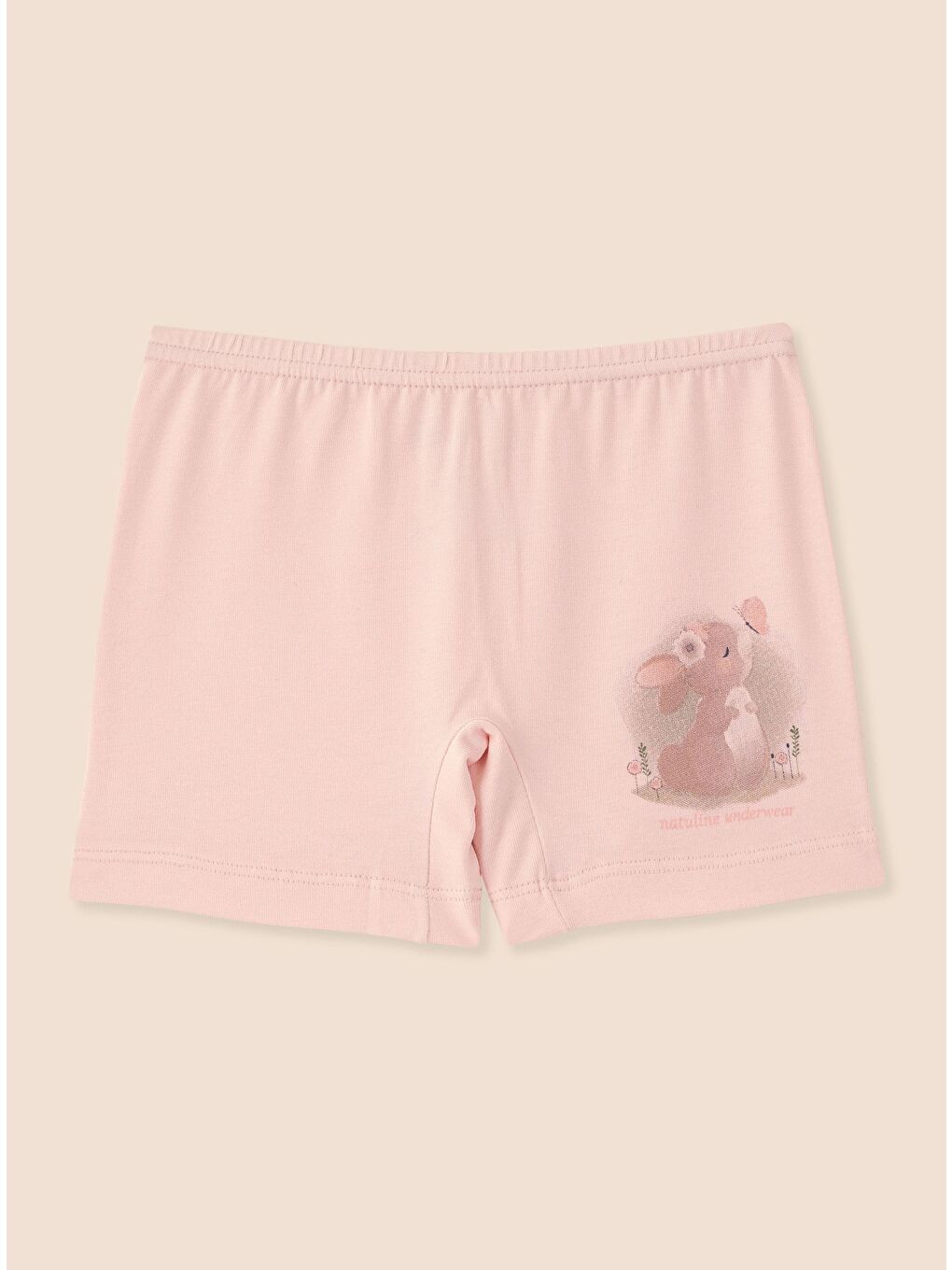Pembe Kız Çocuk Organik Pamuklu Elastanlı Boxer Rabbit 3'lü Paket-5