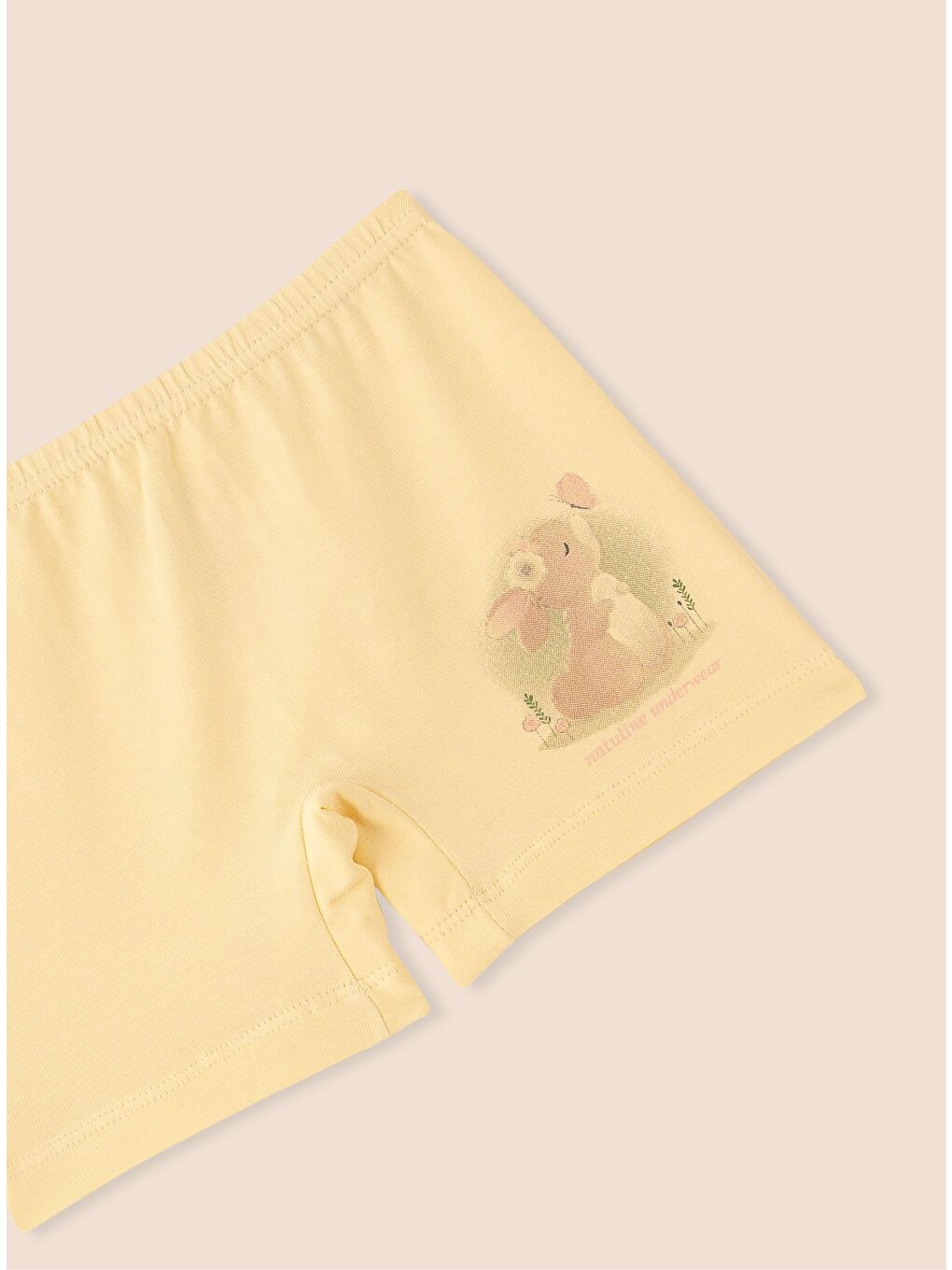 Pembe Kız Çocuk Organik Pamuklu Elastanlı Boxer Rabbit 3'lü Paket-6