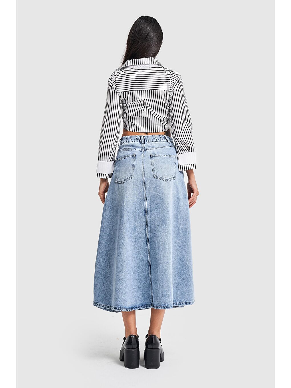 Mavi Kadın Snow Jean Rengi A Tipi Kesim Denim Etek-4