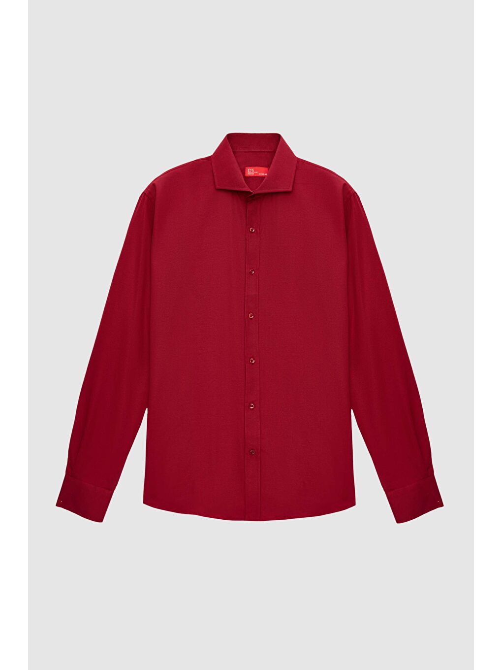 Slim Fit Bordo İtalyan Yaka Dar Kesim Klasik Kravatlık Uzun Kol Kolay Ütülenebilir Gömlek-4