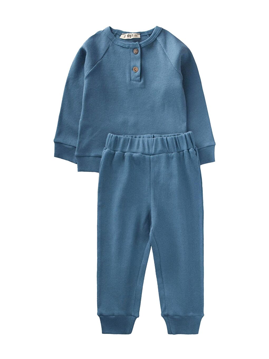 Reglan Kol Patlı Erkek Basıc Takım 1-8 Yaş Mavi Melanj