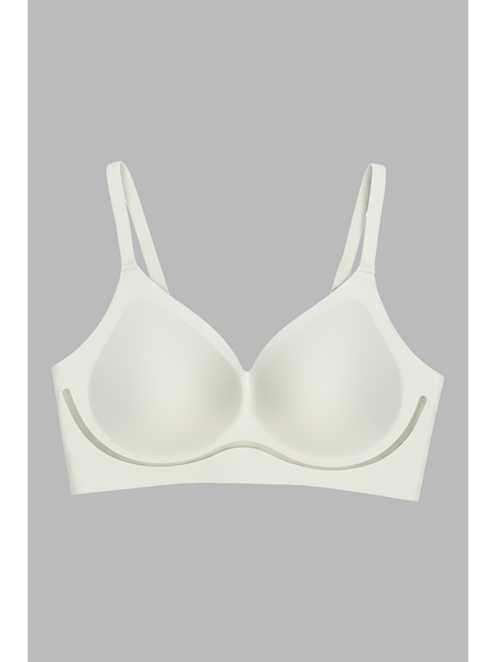 Ekru Seamless Bra - Air | Krem Lazer Kesim Dikişsiz Dalga Şerit Detaylı Balensiz Kadın Sütyen