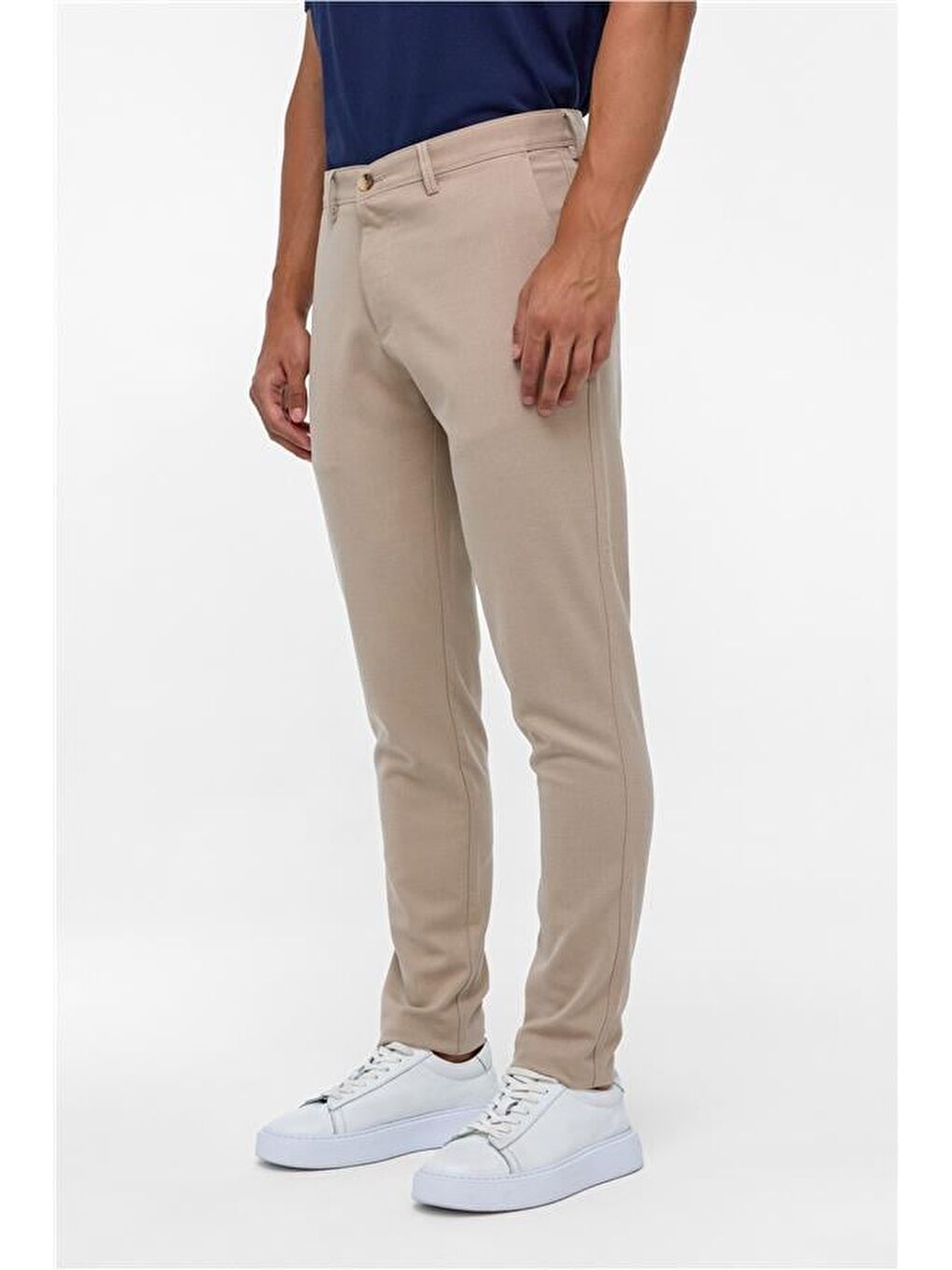 Bej Slim Desenli Pantolon-2