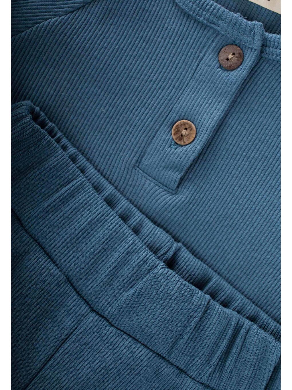 Reglan Kol Patlı Erkek Basıc Takım 1-8 Yaş Mavi Melanj-2