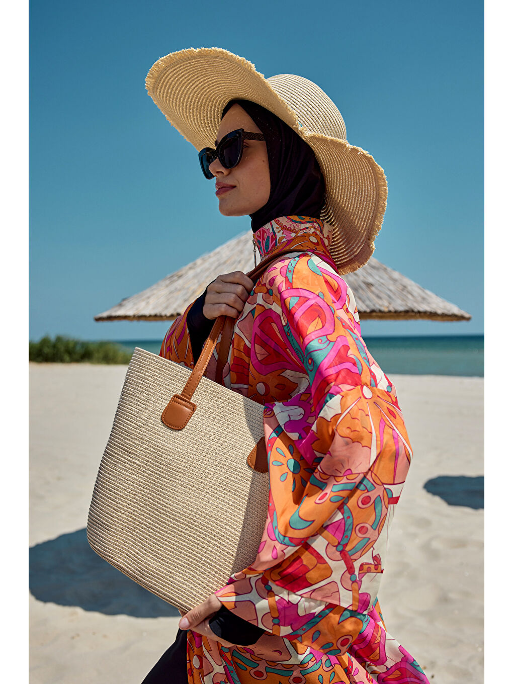 Hasır Çanta Plaj Çantası 025 Bej-3