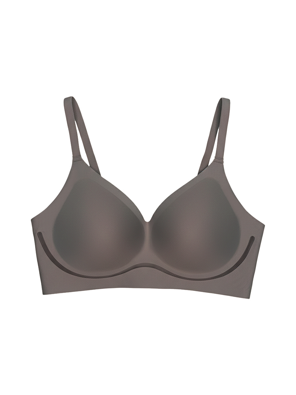 Seamless Bra - Air | Kahverengi Lazer Kesim Dikişsiz Dalga Şerit Detaylı Balensiz Kadın Sütyen