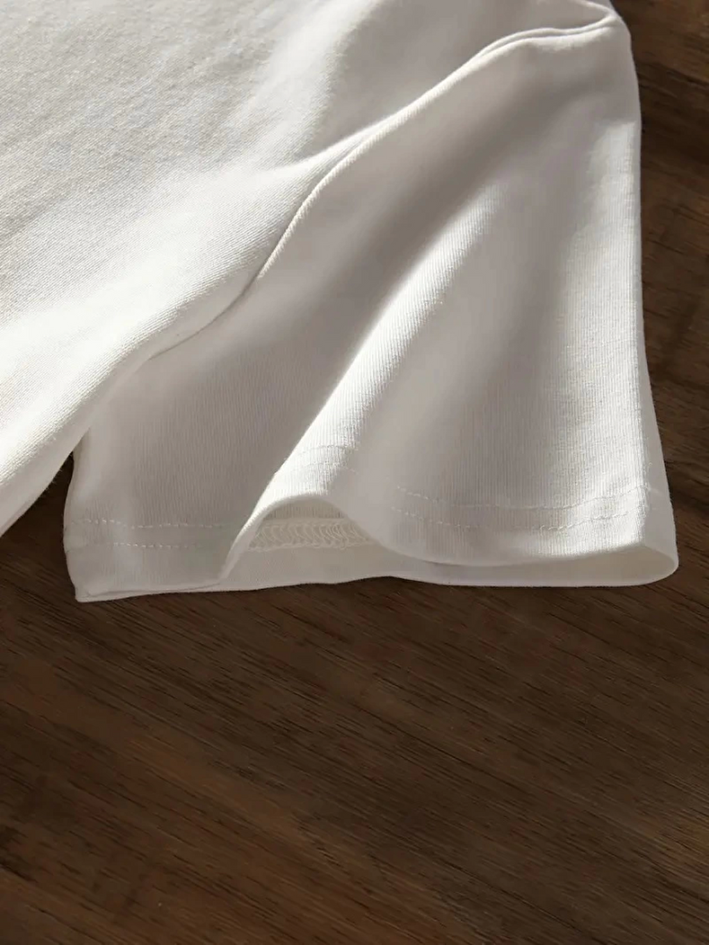 Baskılı Oversize Bisiklet Yaka T-shirt - Beyaz-2