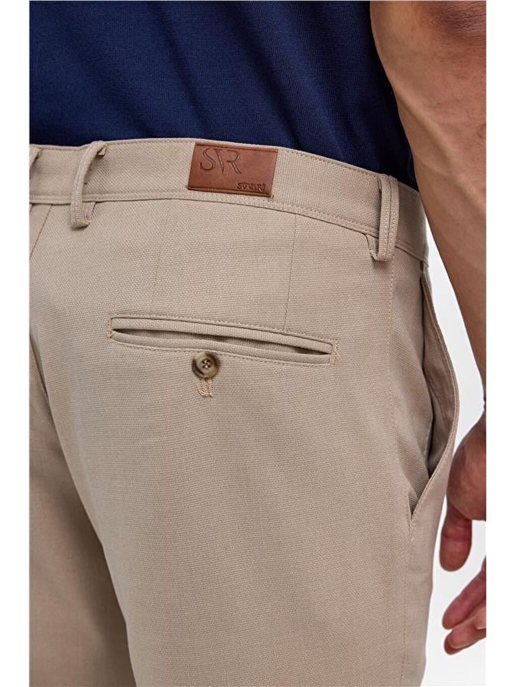 Bej Slim Desenli Pantolon-5