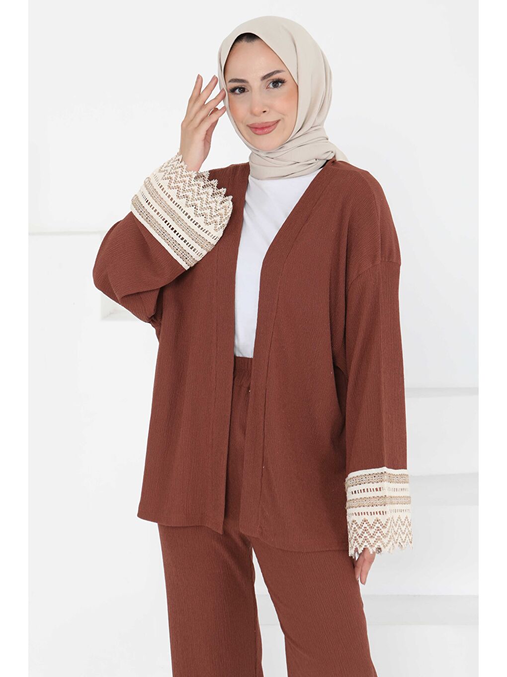 Kahverengi Kimono İkili Takım Kahve - 27242-4