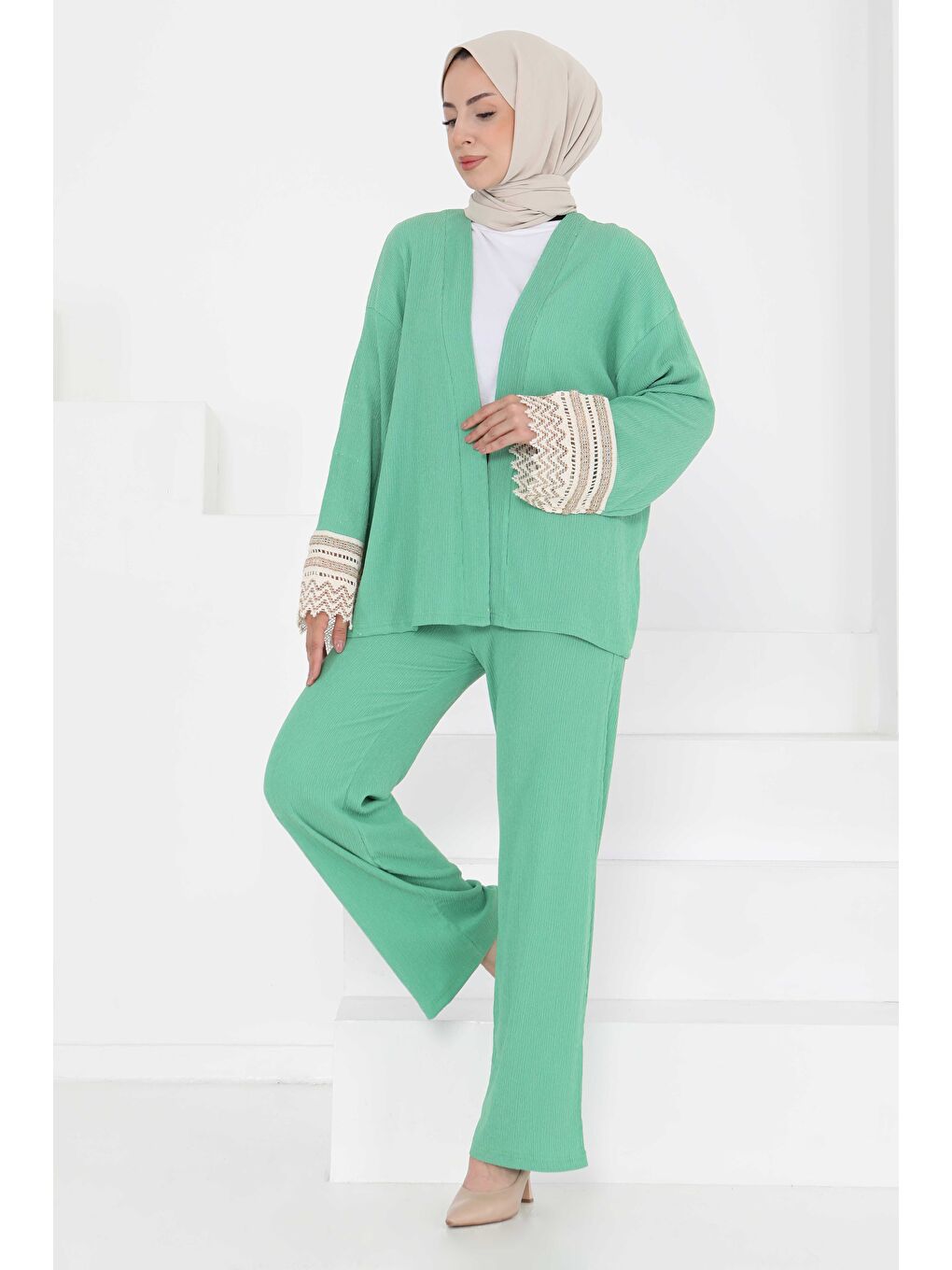 Yeşil Kimono İkili Takım Yesil - 27242-2