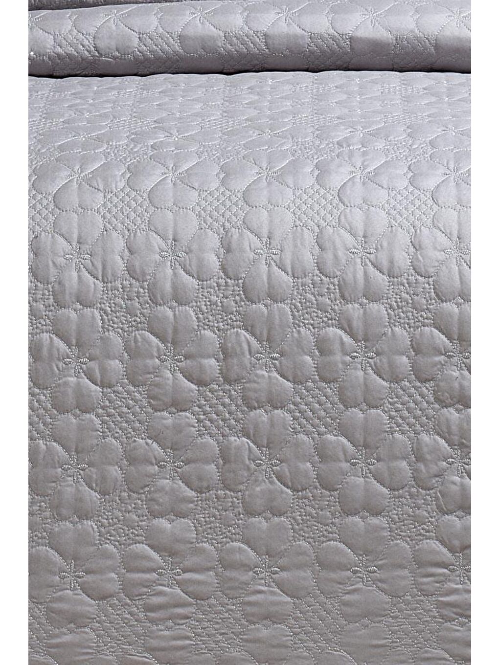 Lena Kapitoneli Çift Kişilik Yatak Örtüsü 230x240 Gri-2