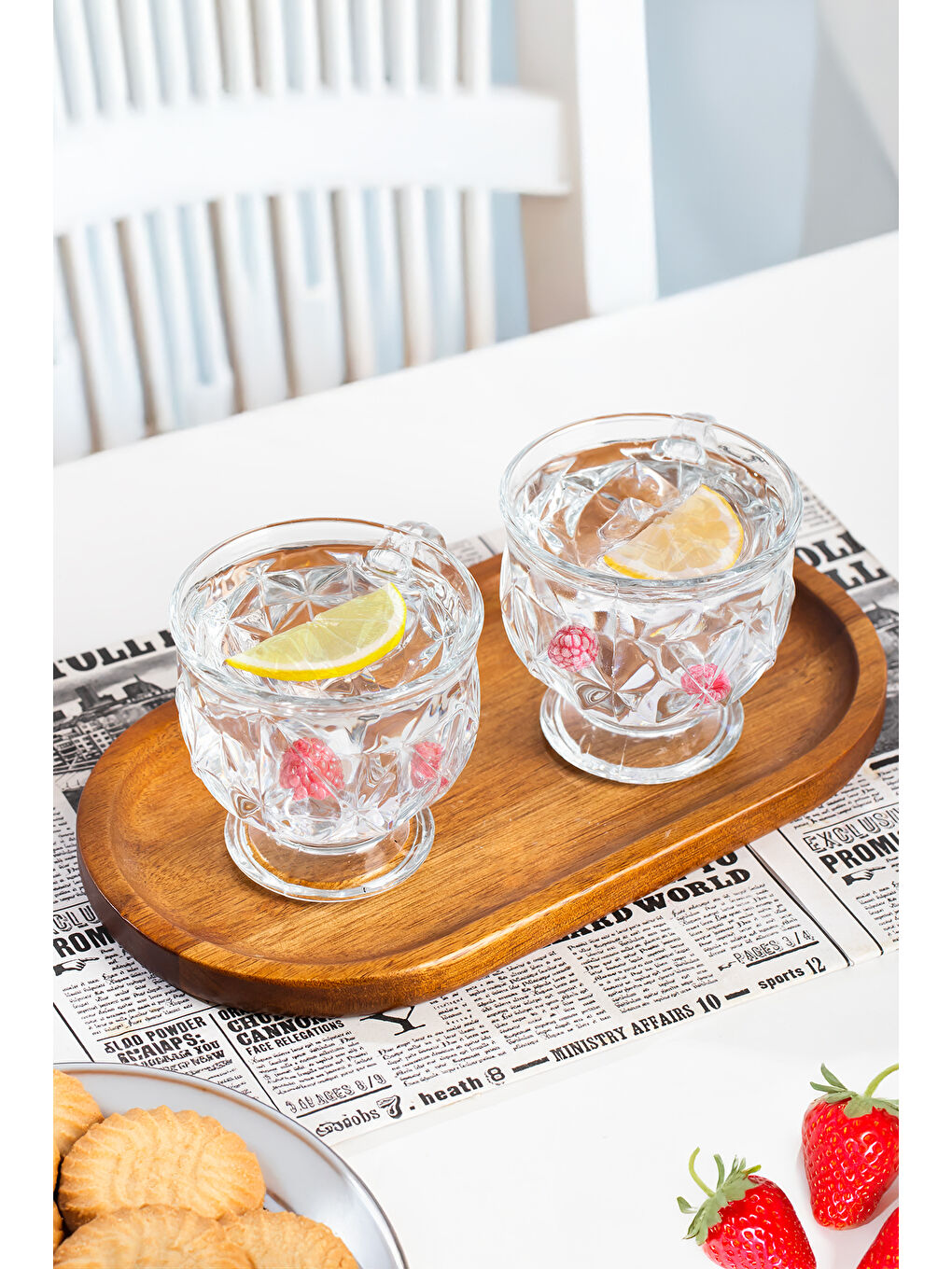 Renksiz 9196 Amytis 6'lı Cam Kulplu Kupa Seti - Çay Kahve Fincan Kupa Takımı 150cc