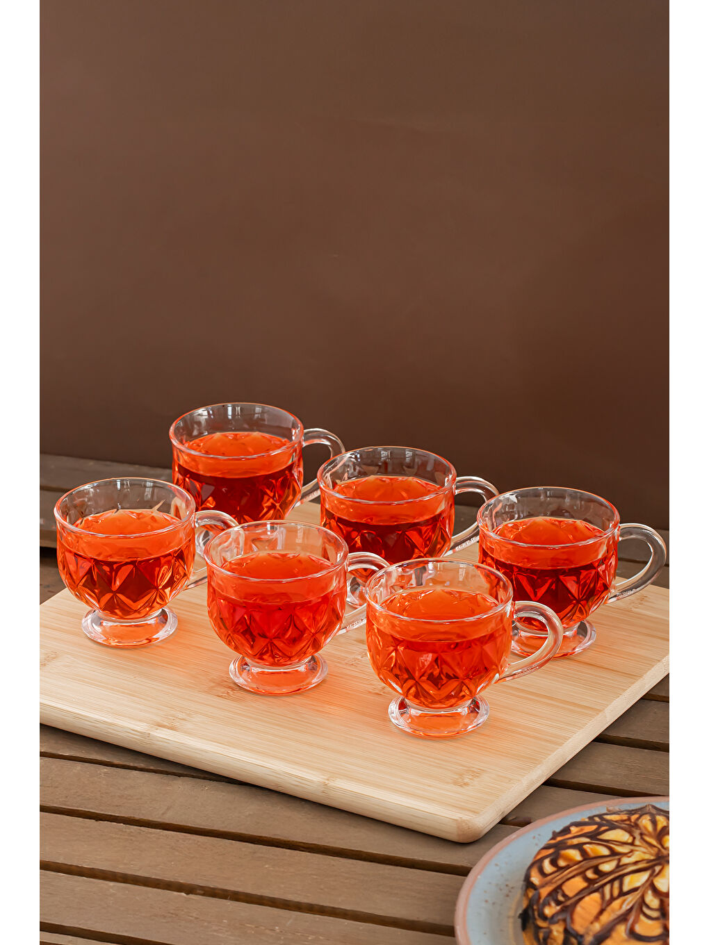 Renksiz 9196 Amytis 6'lı Cam Kulplu Kupa Seti - Çay Kahve Fincan Kupa Takımı 150cc-1