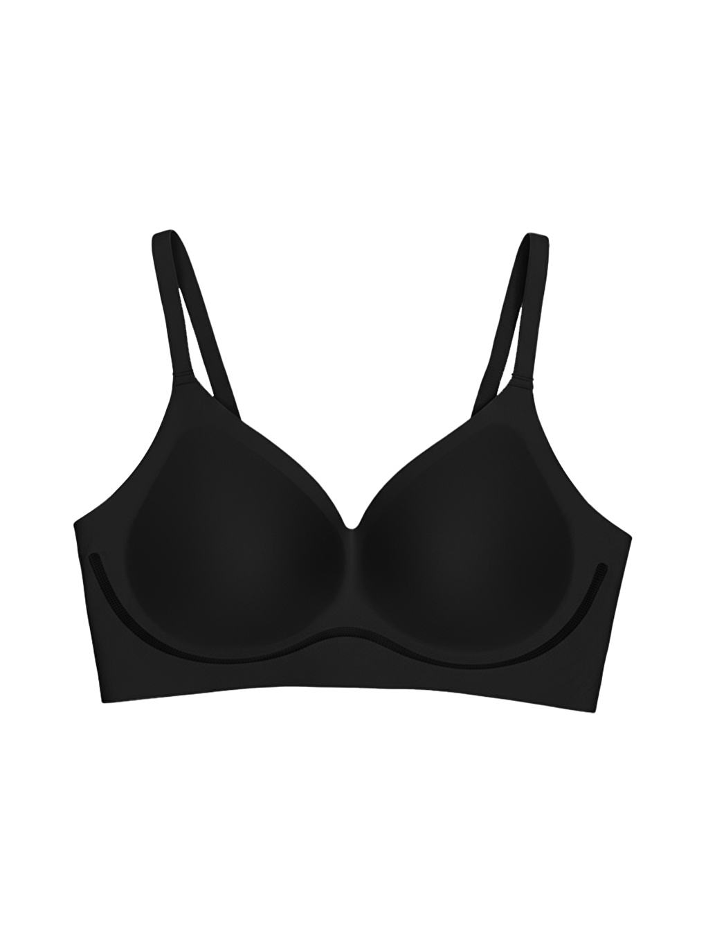 Seamless Bra - Air | Siyah Lazer Kesim Dikişsiz Dalga Şerit Detaylı Balensiz Kadın Sütyen