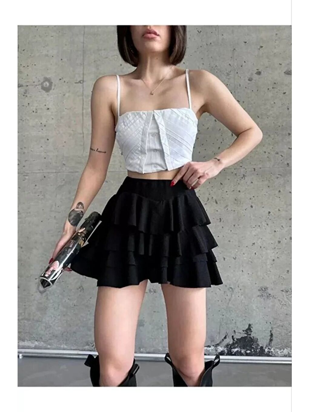 Mykonos Basic Etek - Siyah-2