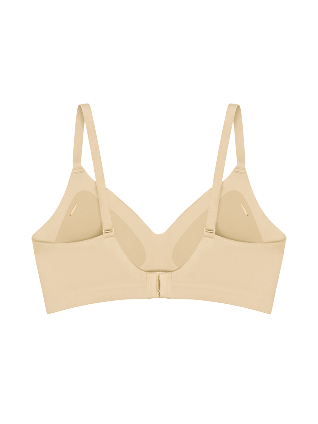 Bej Seamless Bra - Air | Ten Lazer Kesim Dikişsiz Dalga Şerit Detaylı Balensiz Kadın Sütyen-1