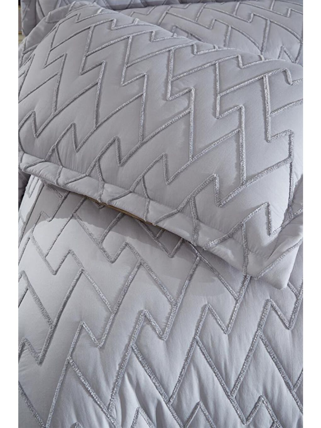 Maria Kapitoneli Çift Kişilik Yatak Örtüsü 230x240 Gri-3