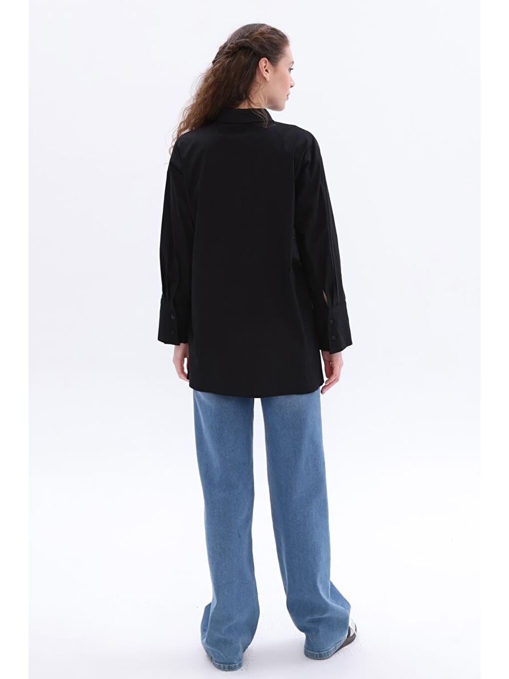 Siyah-Pamuklu Taşlı Gömlek Tunik-3