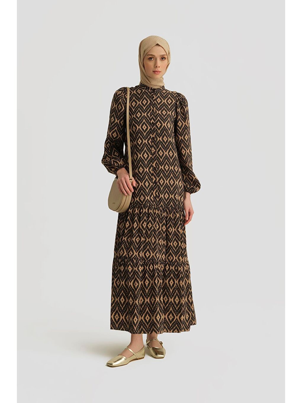 Bej Trend Elbise 25Yt907 Vizon-2